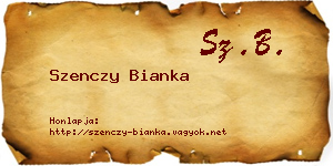 Szenczy Bianka névjegykártya