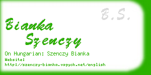 bianka szenczy business card